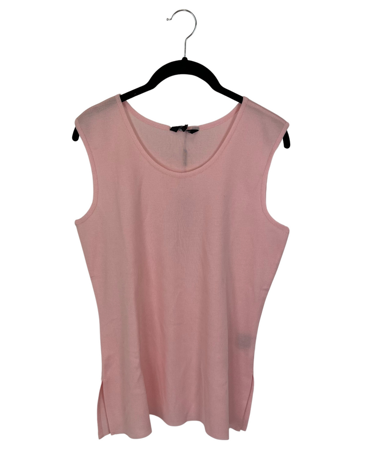 Pale Pink Knit Tank Top - Size 24/26W