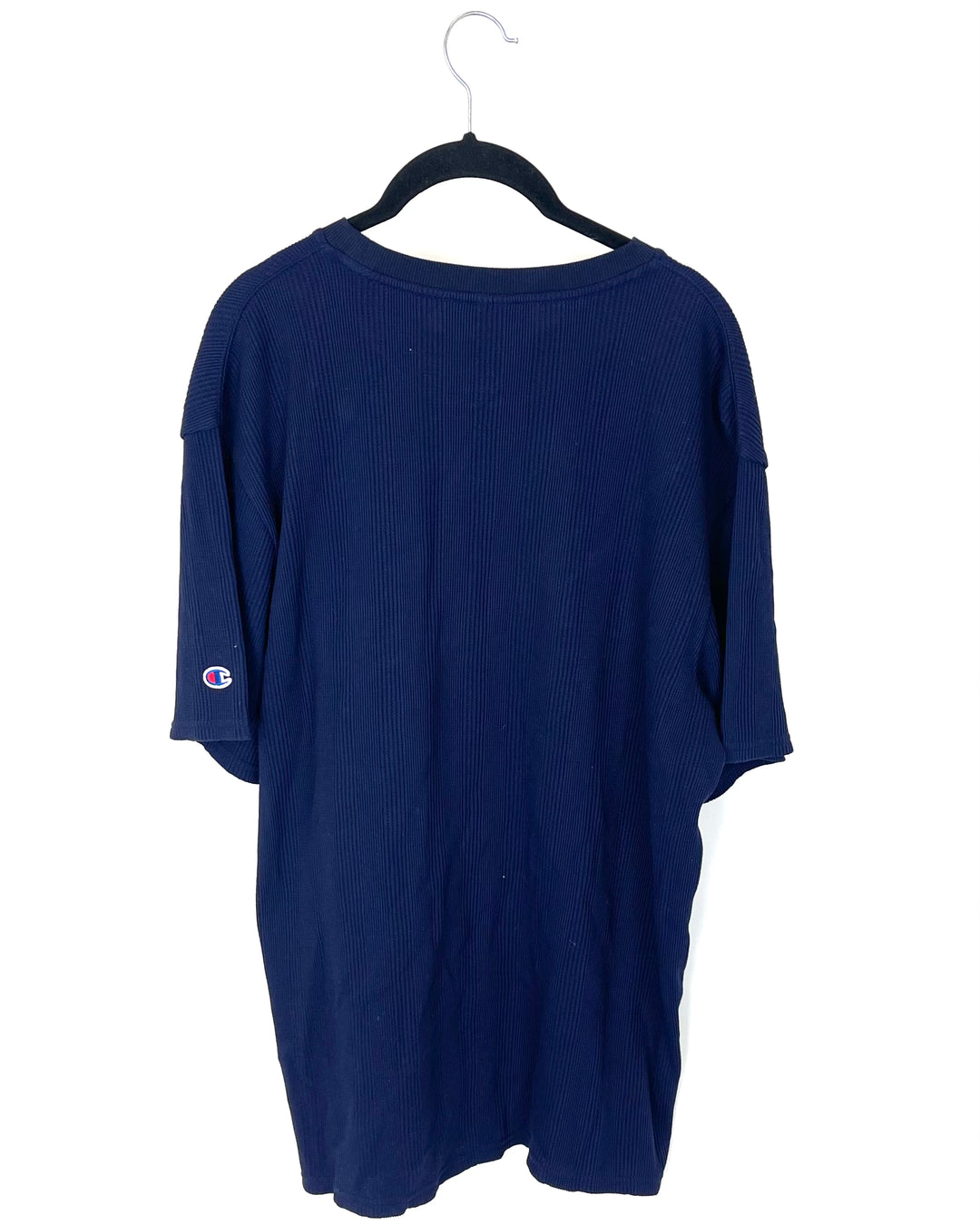 MENS Midnight Blue Waffle Short Sleeve Shirt - Medium