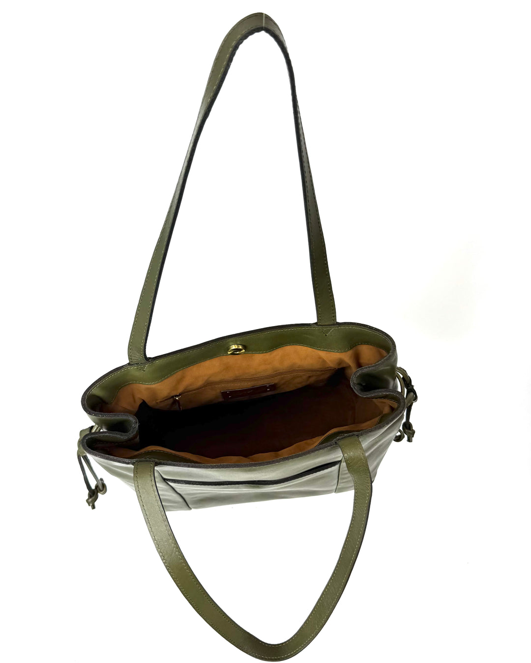 Olive Green Leather Shoulder Bag