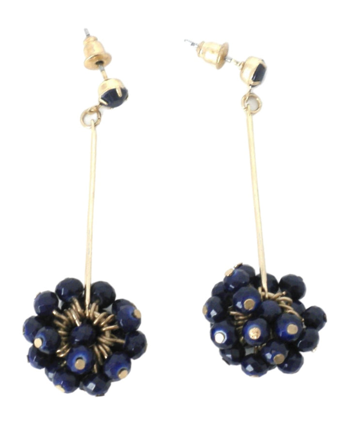 Gold and Navy Blue Earrings