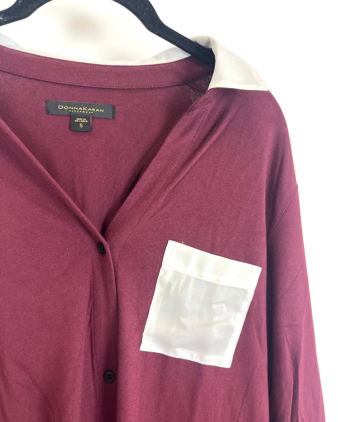 Maroon with White Pocket Lounge Dress - Size 6/8