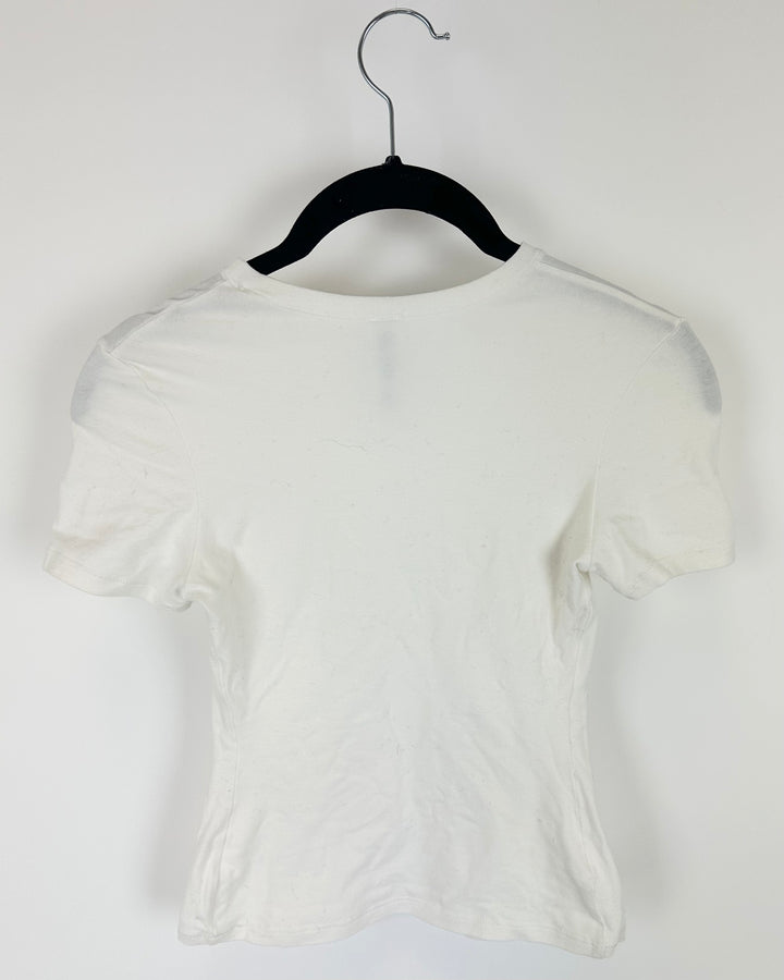 Kasics White Short Sleeve Top - Extra Small