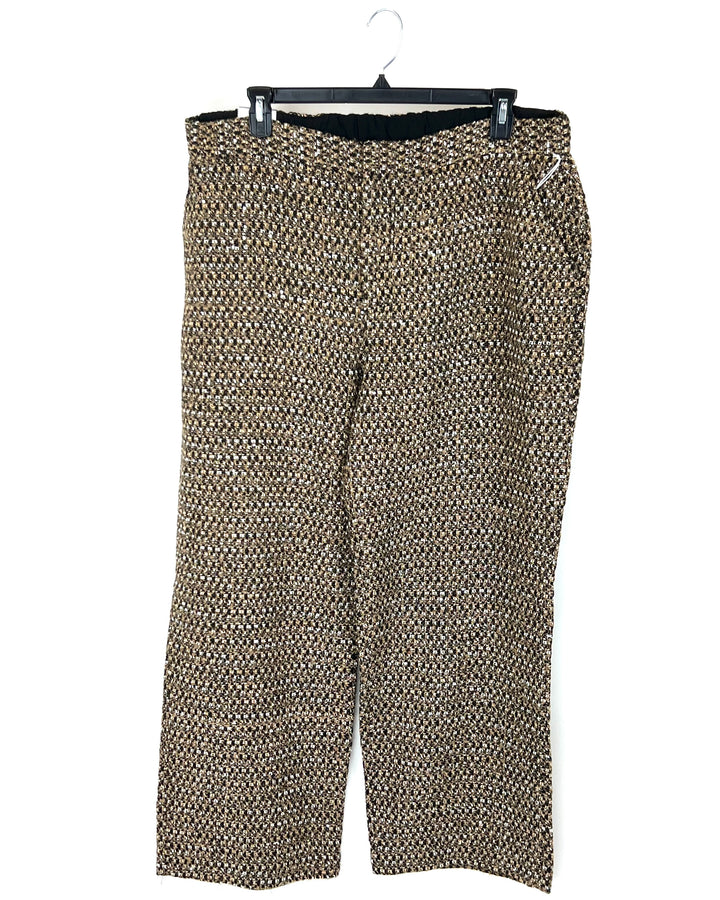 Gold Textured Gold Trousers - Size 6, 12, 18W