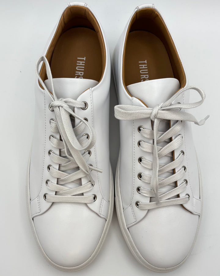 MENS White Leather Sneakers - Size 13