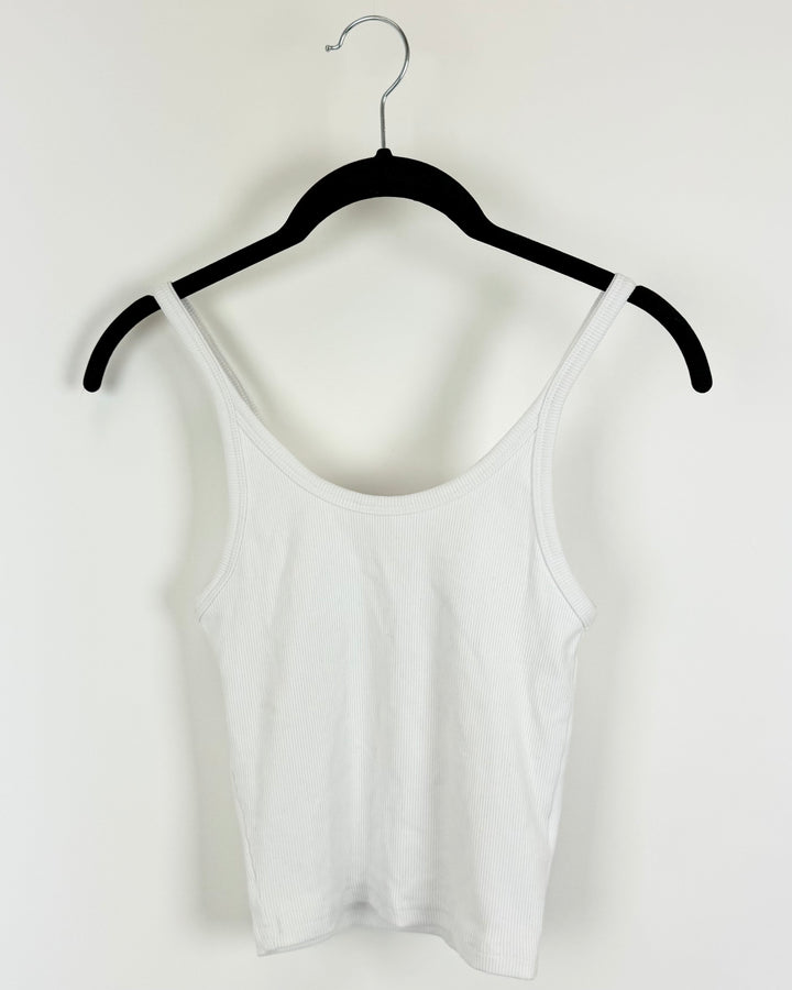 White Cropped Tank Top - Extra Small