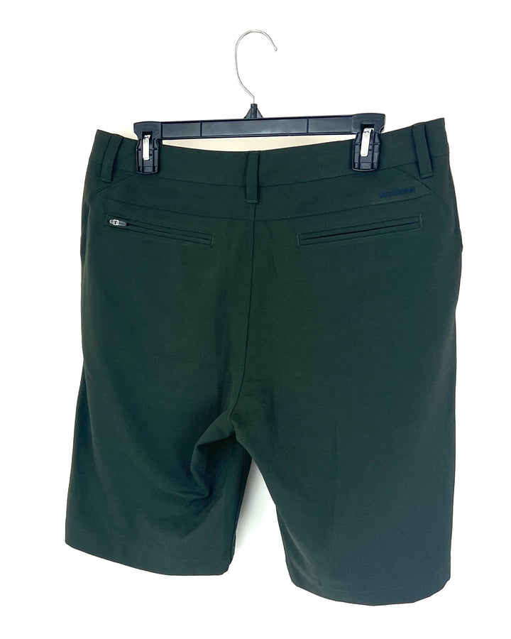 MENS Dark Olive Green Golf Shorts - Size 32" waist - 8" and 10" Inseam