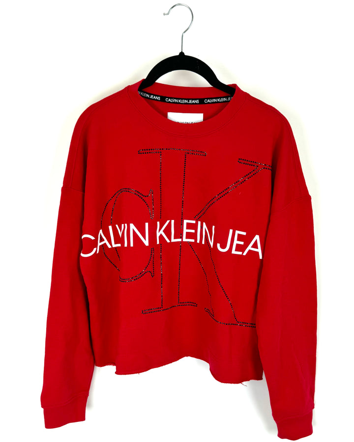 Red Logo Cropped Crewneck - Size 4/6