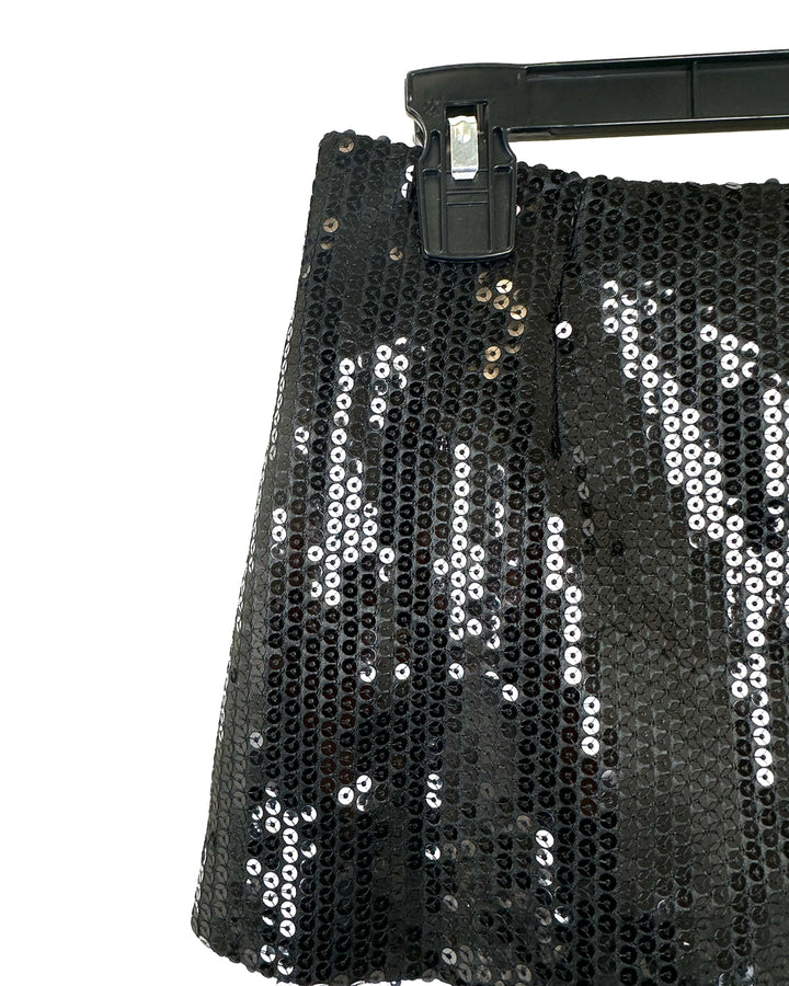 Black Sequin Mini Skirt - Small