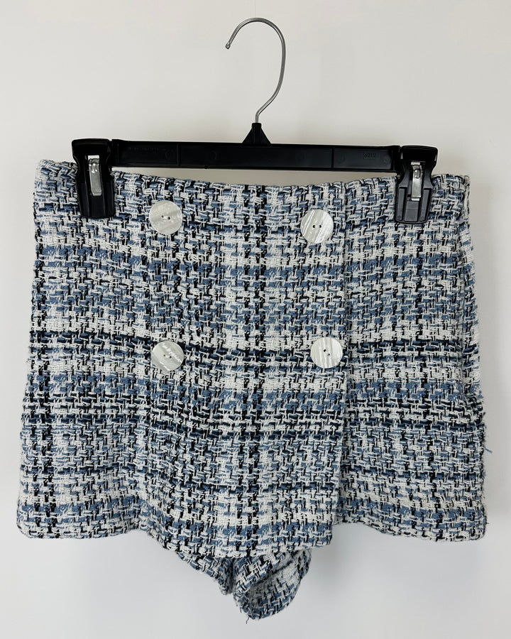 Zara Blue Tweed Skort - Size 2/4