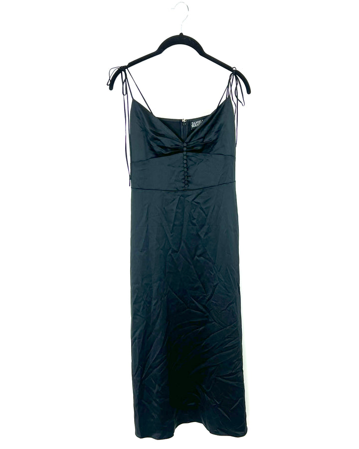 Black Silk Long Dress - Size 6, 8, and 10