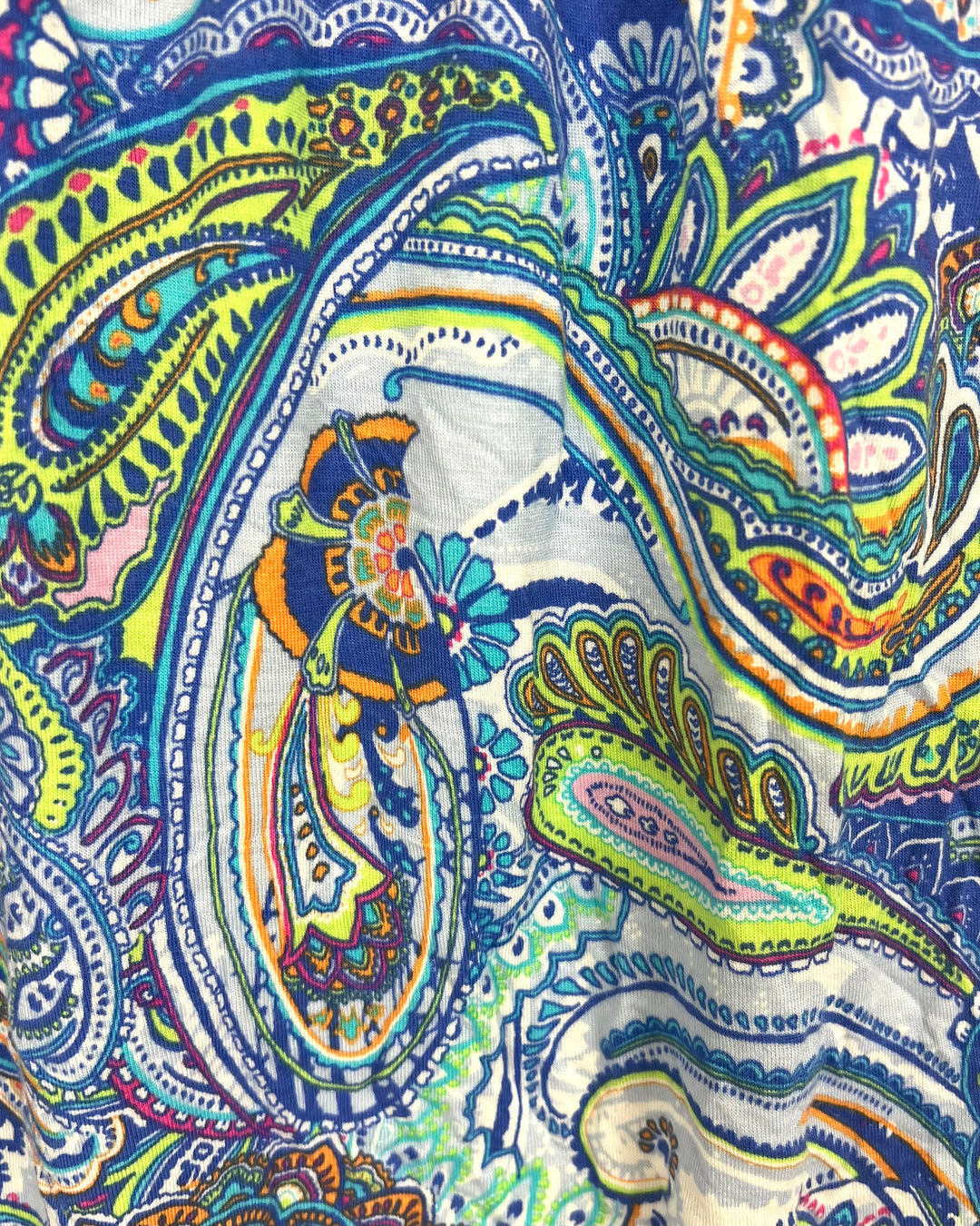 Colorful Paisley Long Sleeve Sleep Shirt - Small