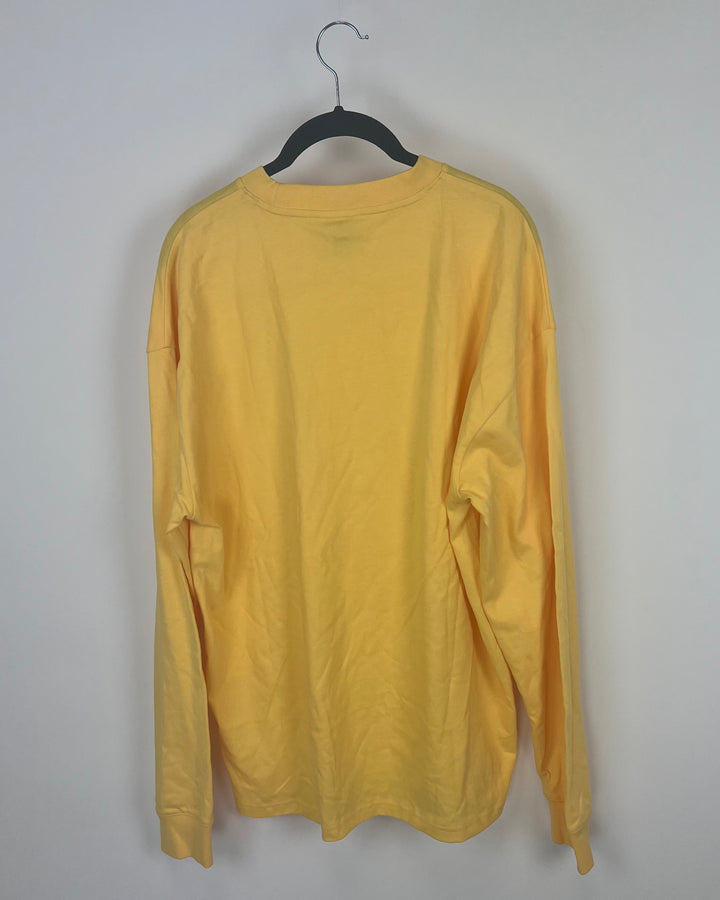 MENS Bright Yellow Long Sleeve Shirt With Front Pocket