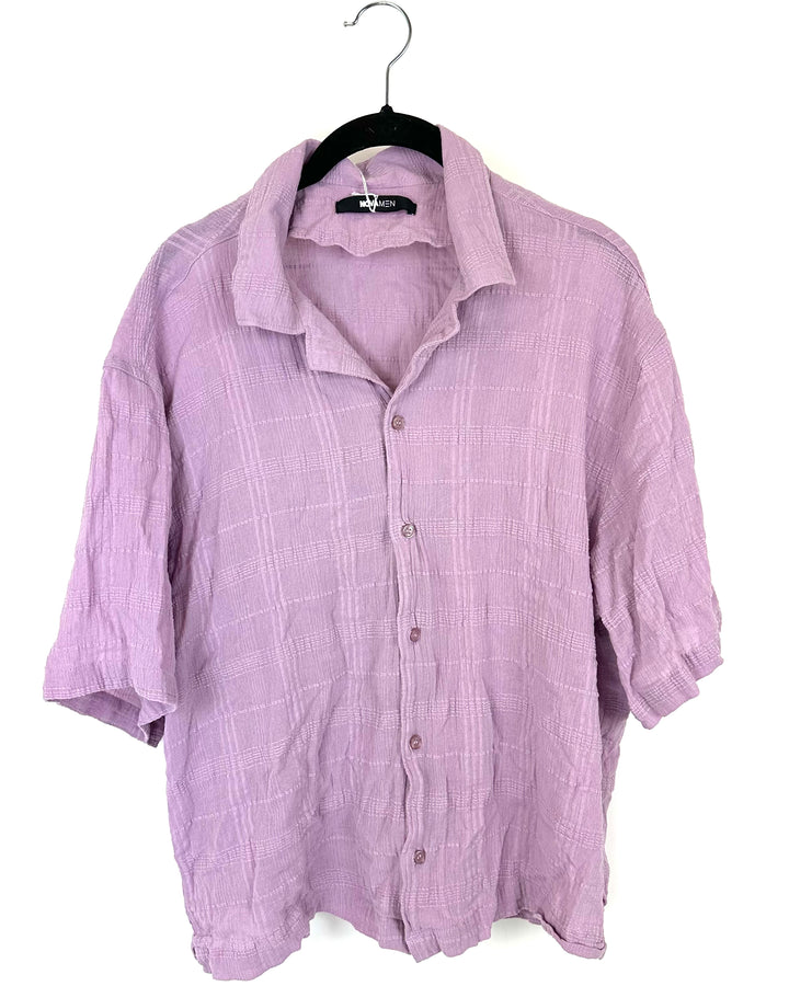 MEN Nova Men Purple Button Up Shirt - Medium