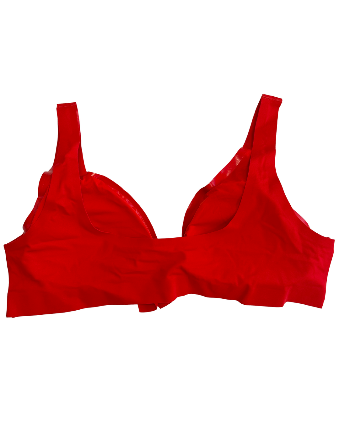 Bright Red Tie Front Bikini Top - 3XL and 4XL