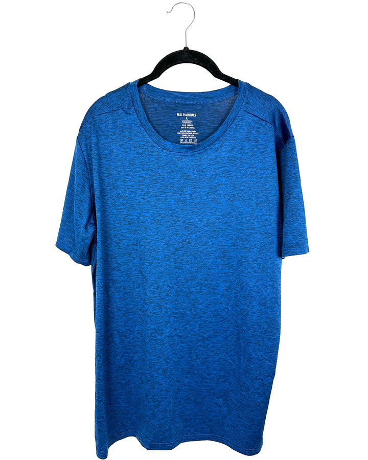 MENS Real Essentials Blue Athletic T-Shirt - Large