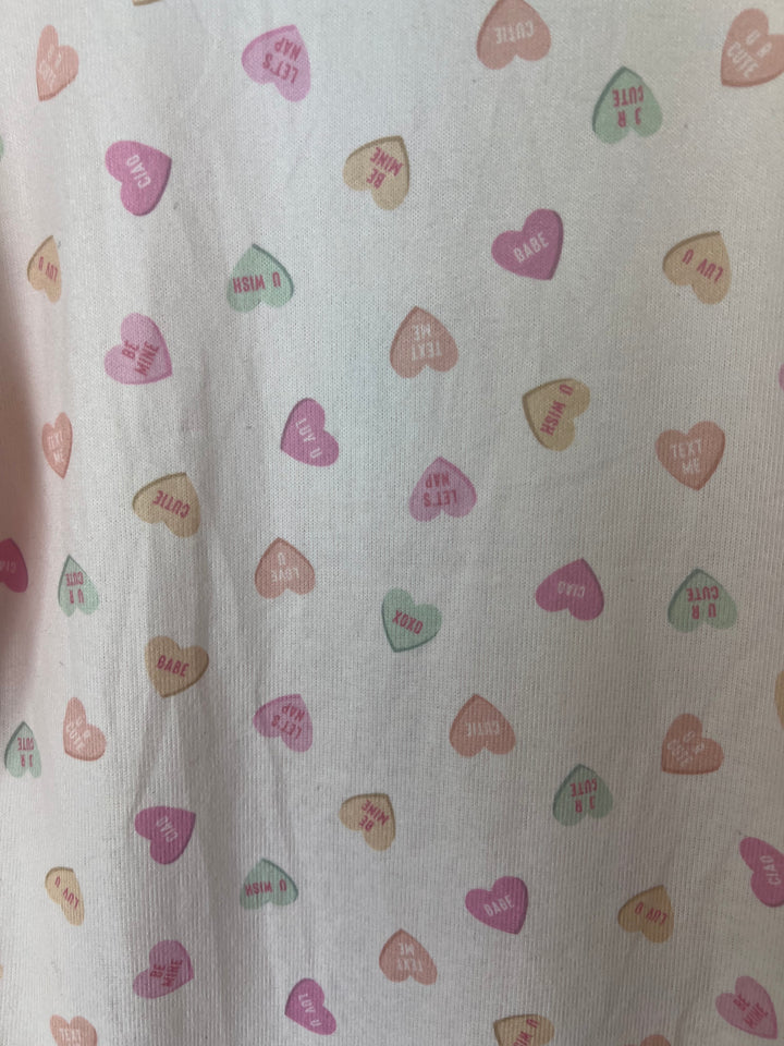 Light Pink Candied Heart Lounge Top - Small