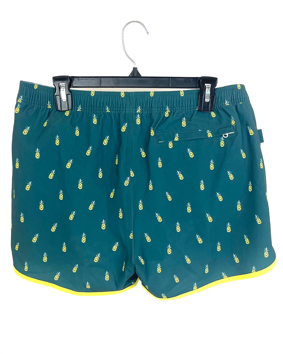 MENS Green Pineapple Print Swim Shorts - Medium