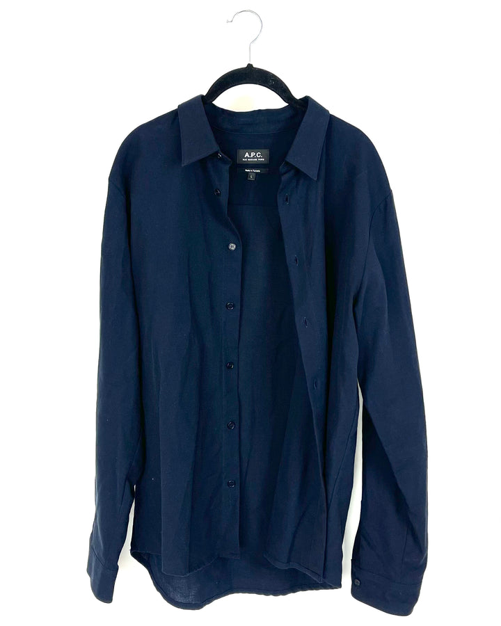 MENS A.P.C Navy Blue Shirt - Large