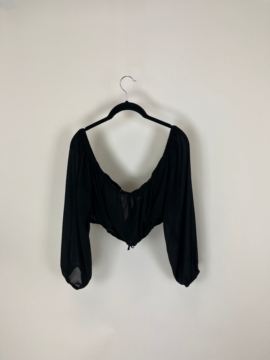 Michael Costello X Revolve Black Sheer Off-the-Shoulder Top - Size XL