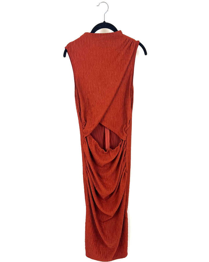 Burnt Orange Cut Out Dress - 1XL