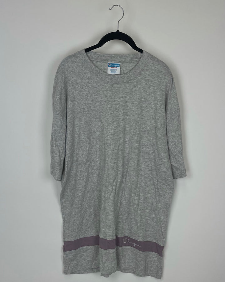 MENS Gray and Dusty Mauve T-Shirt - Medium