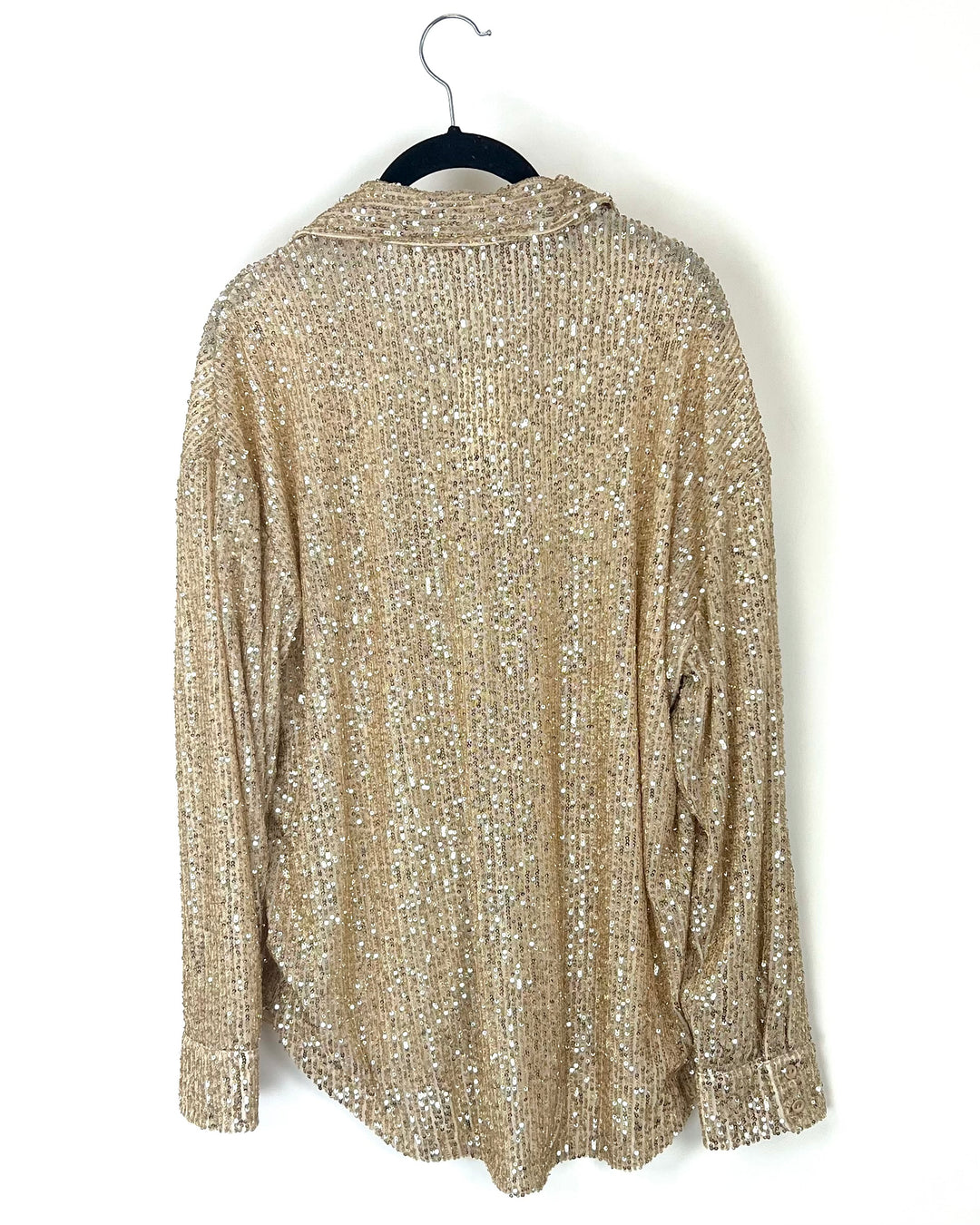 Gold Sequin Button Down - Small