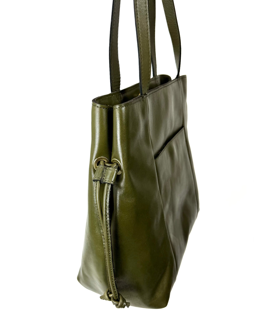 Olive Green Leather Shoulder Bag