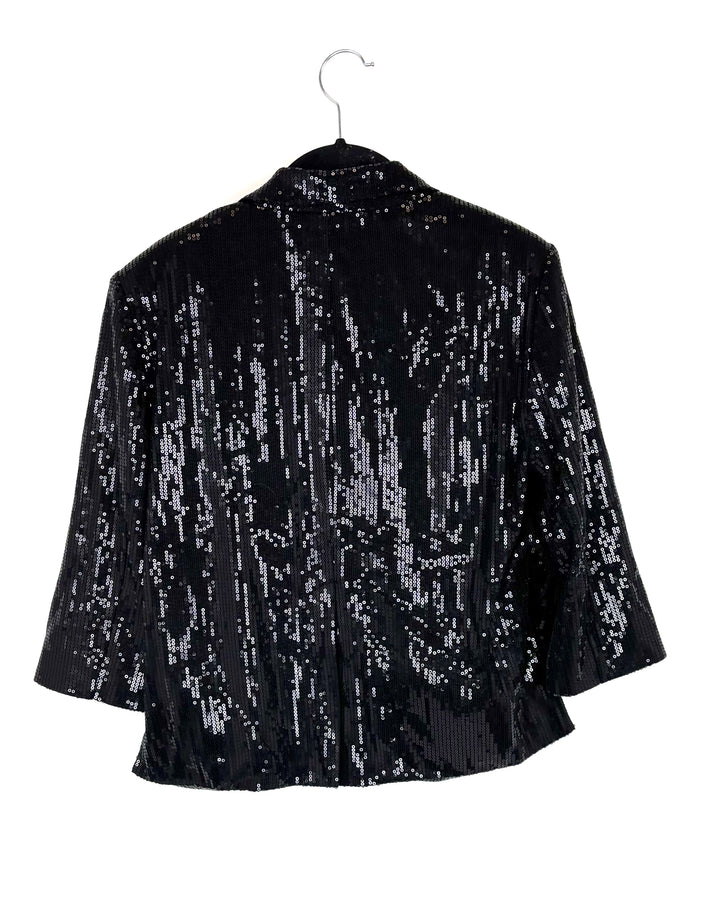 Wheelchair Adaptive Black Sequin Cropped Blazer - Size 8/10