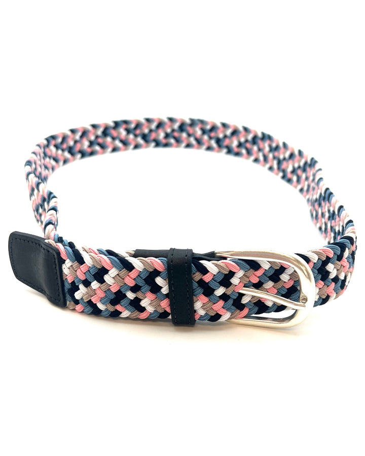 MENS Pink and Grey Multicolored Woven Belt