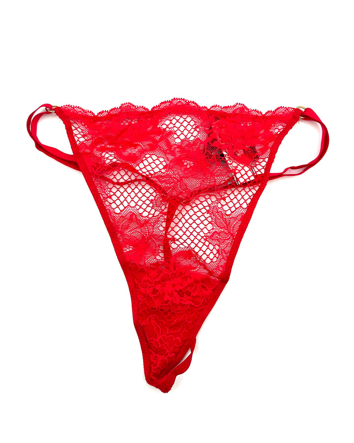 Victoria Secret Red Lace Thong- Size Extra Extra Large