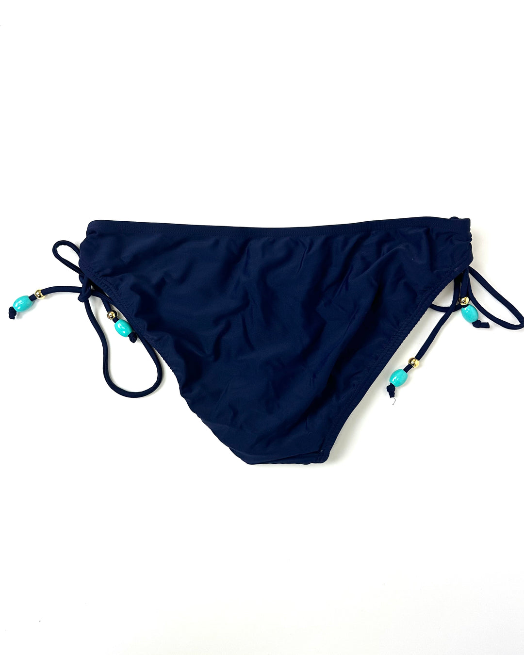 Navy Swim Bottom With Cinch Tie Sides - Medium