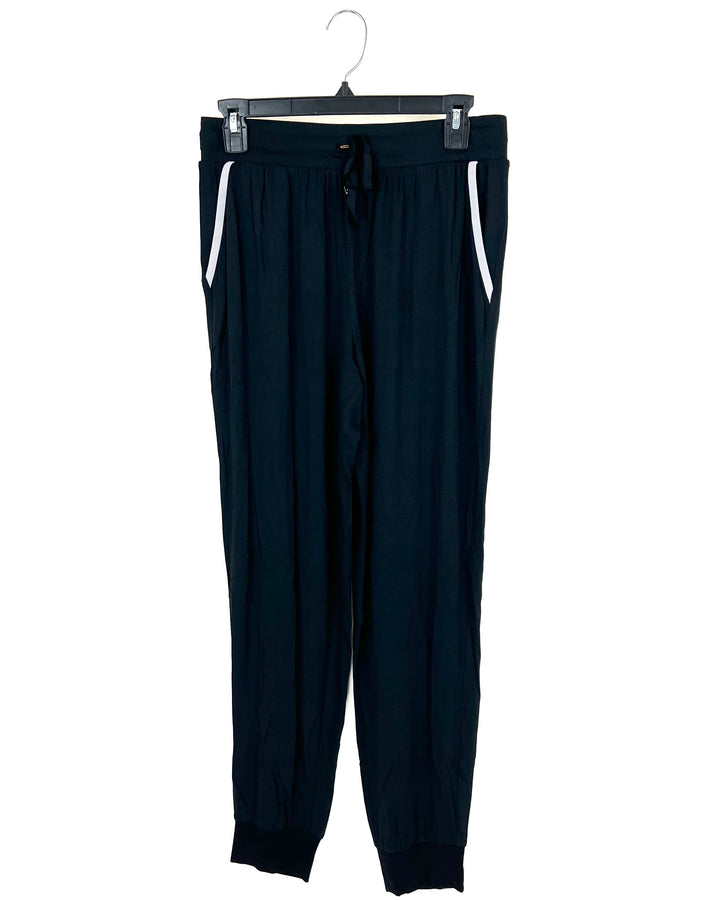 Black Joggers with Grey Trim - Small