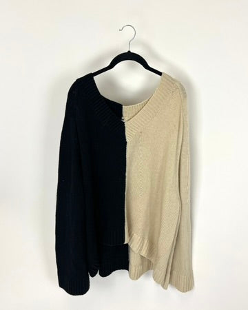 Lovers and Friends Two Tone Split Sweater - Extra Large