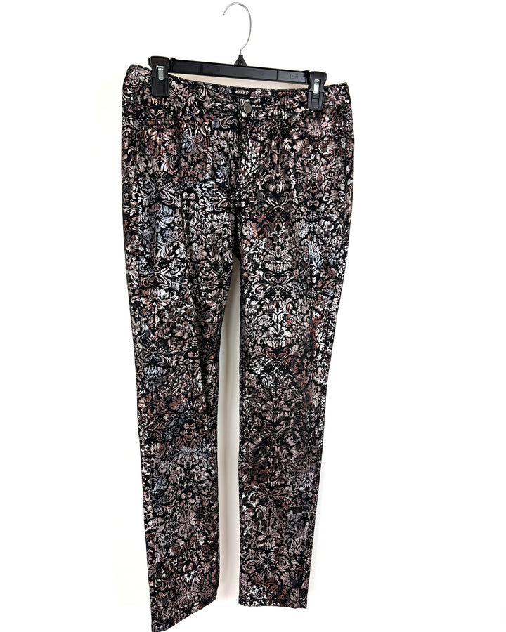 Poetic Justice Metallic Floral Pants - Size 29 Waist