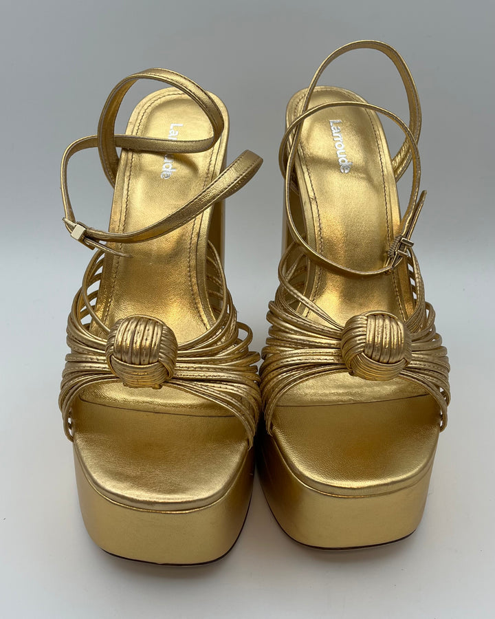 Gold Metallic Platform Heels - Size 7.5 and 9.5