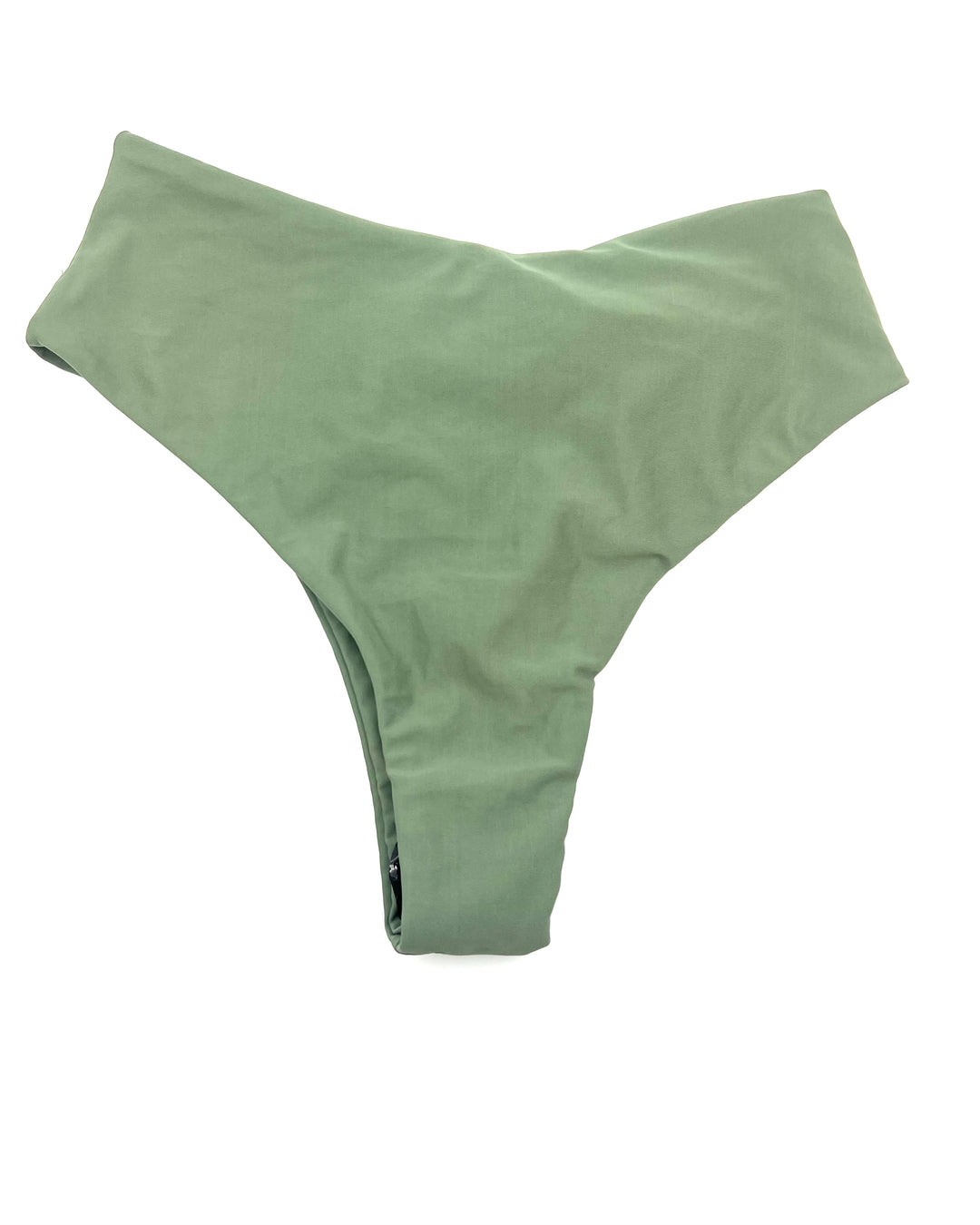 Green High Waisted Bikini Bottoms - Medium