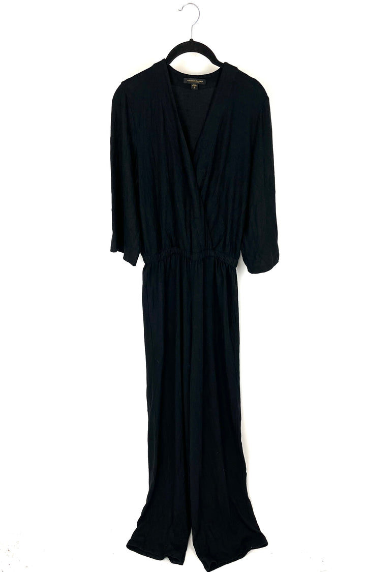 Black V- Neck Jumpsuit - Size 4/6