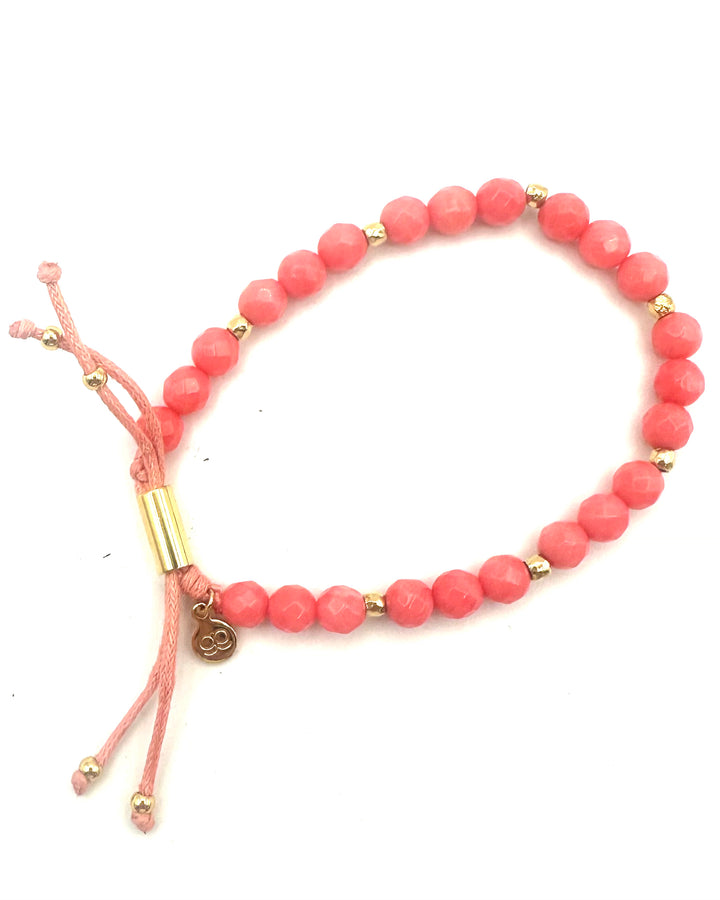 Salmon Color Beaded Bracelet