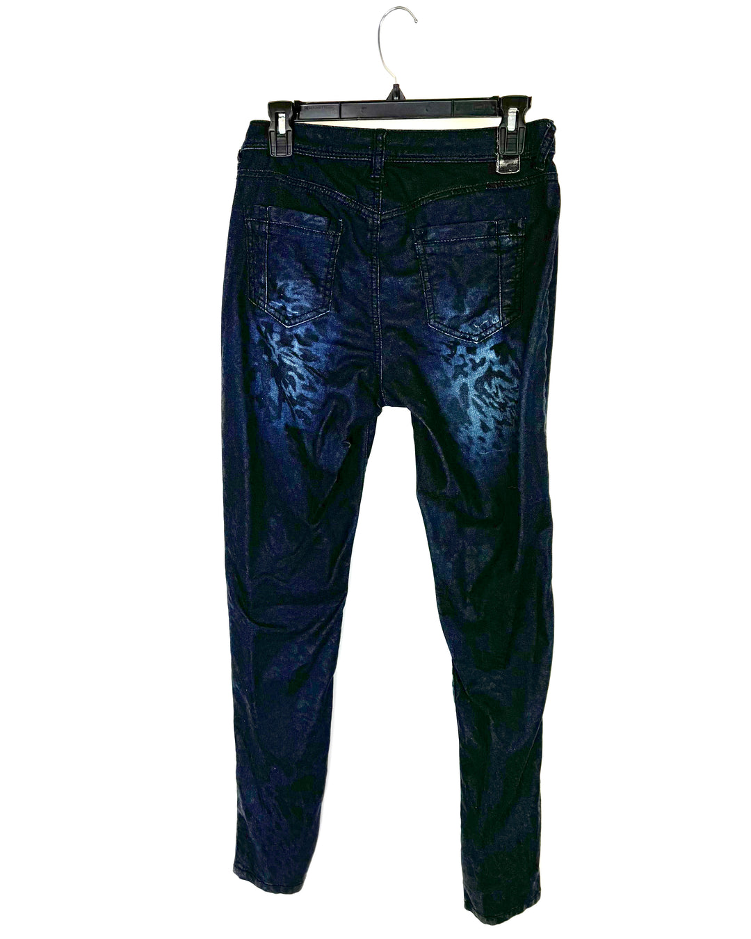 Poetic Justice Blue and Black Animal Print Pants - Size 28