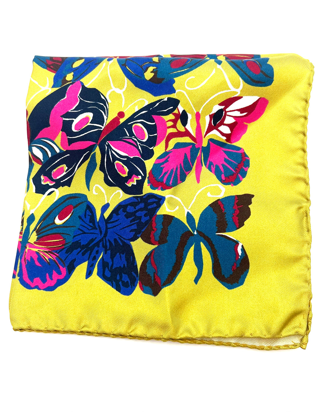 MENS Mustard Yellow Butterfly Pocket Square