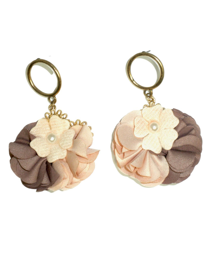 Pink and Mauve Floral Dangling Earrings