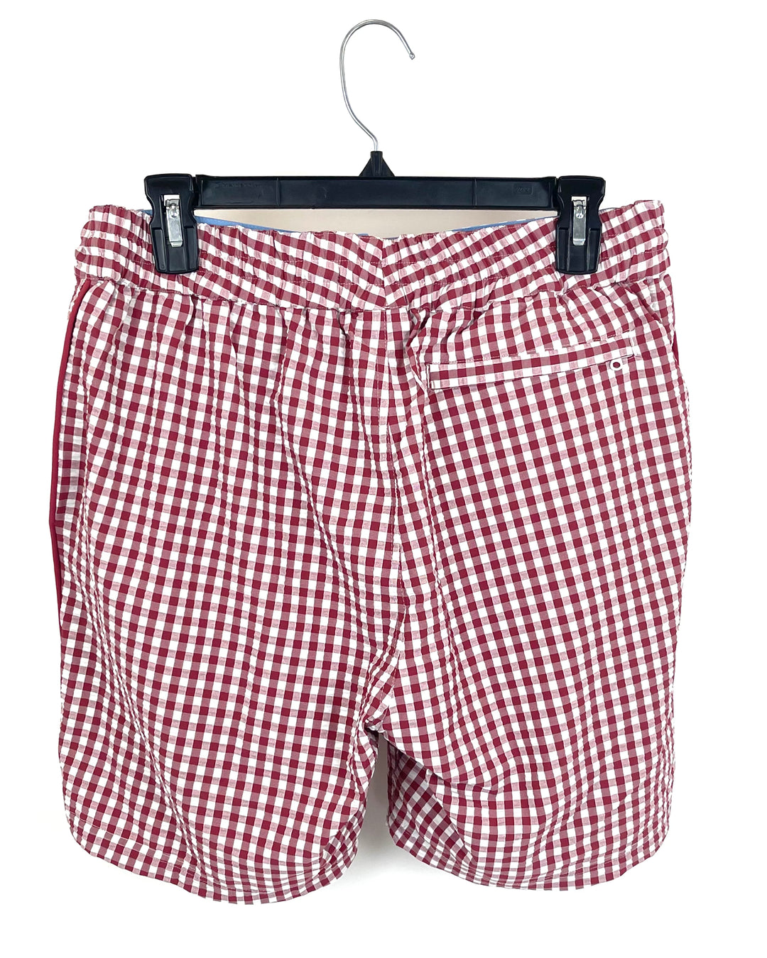 MENS Red Gingham Swim Shorts - Medium