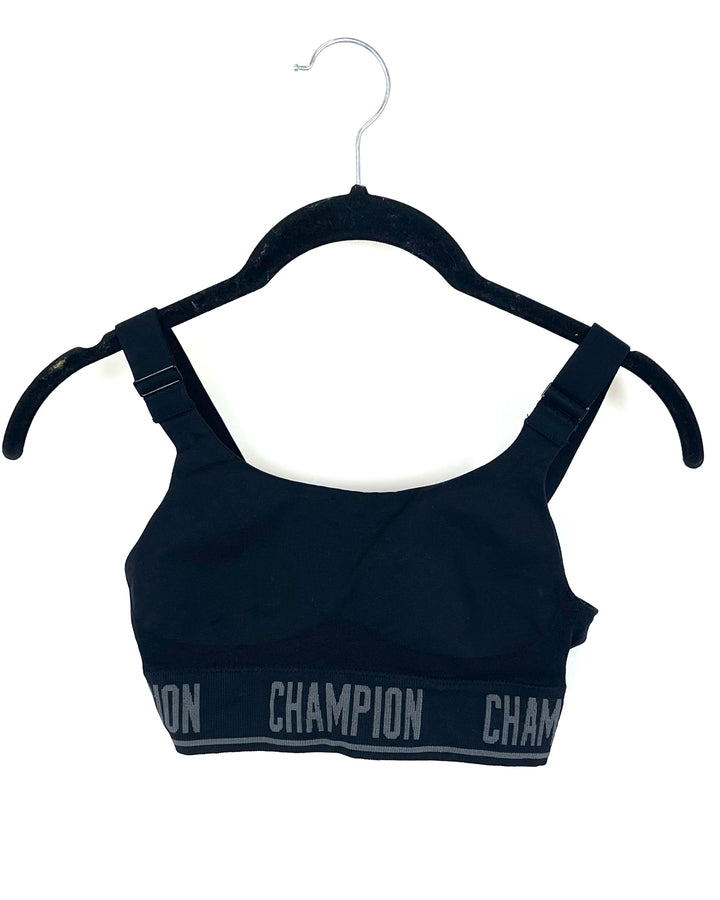 Black Adjustable Sports Bra - Size 00