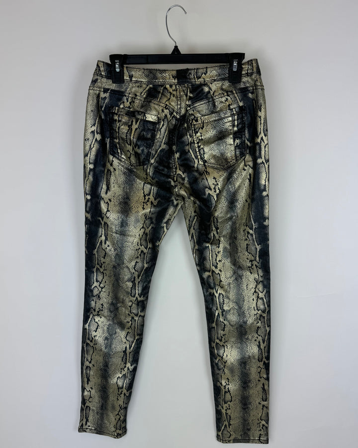 Poetic Justice Metallic Snakeskin Pants - 29 Waist