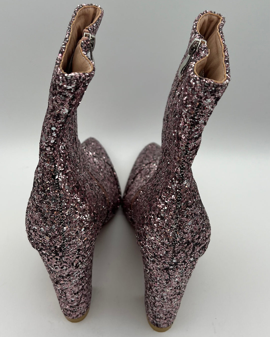 Pink & Silver Glitter Boots - Size 11.5