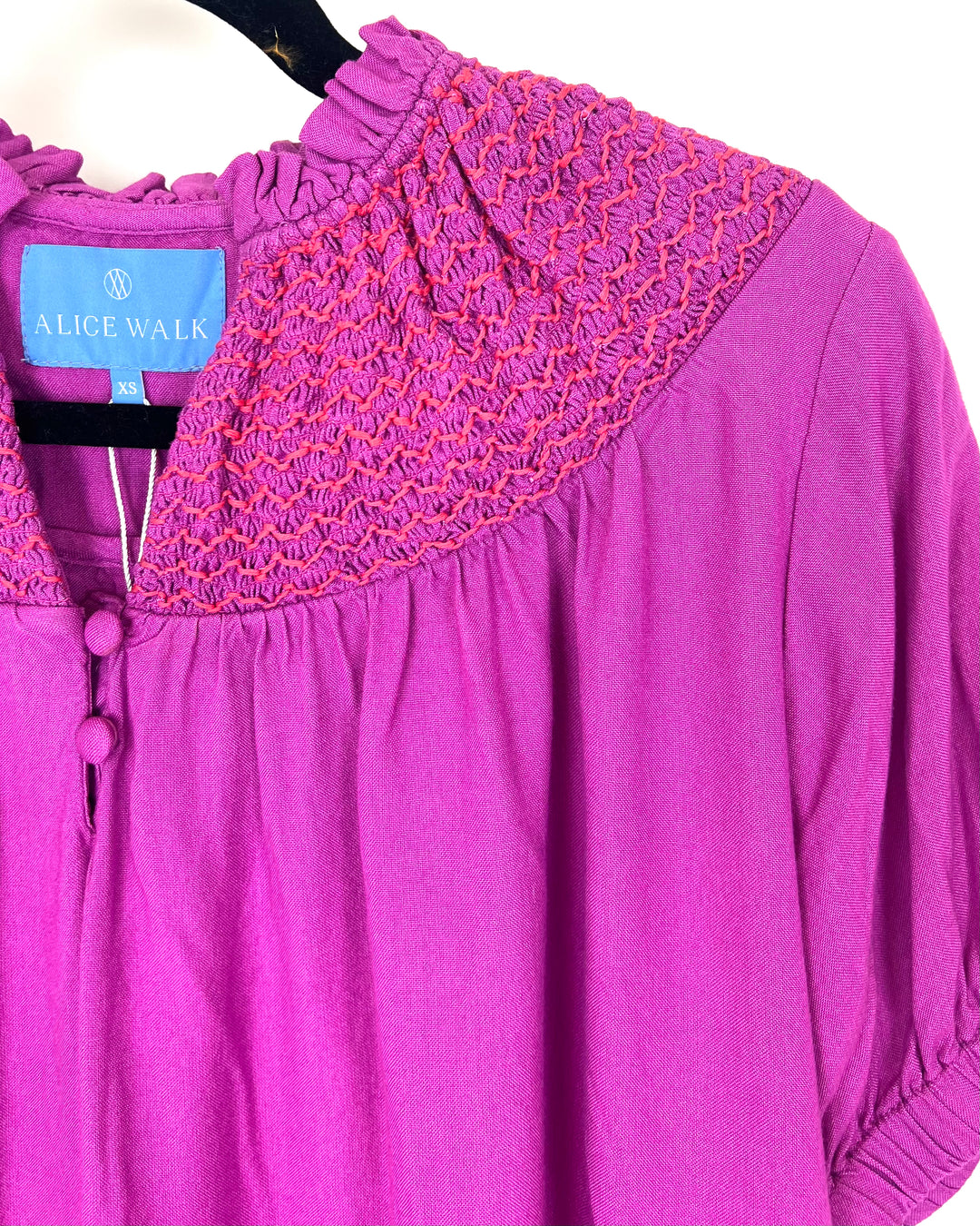 Magenta Smocked Blouse - Size 0/2 and 12/14