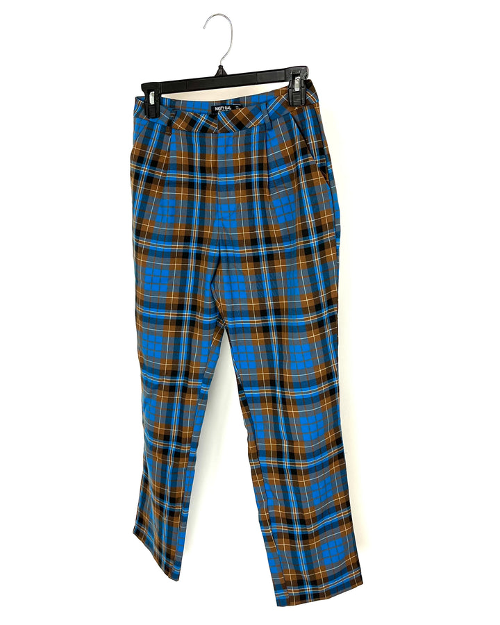 Nastygal High-Waisted Plaid Pants- Size 2