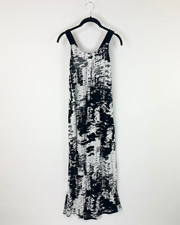 White Grey and Black Sleep Dress - Small