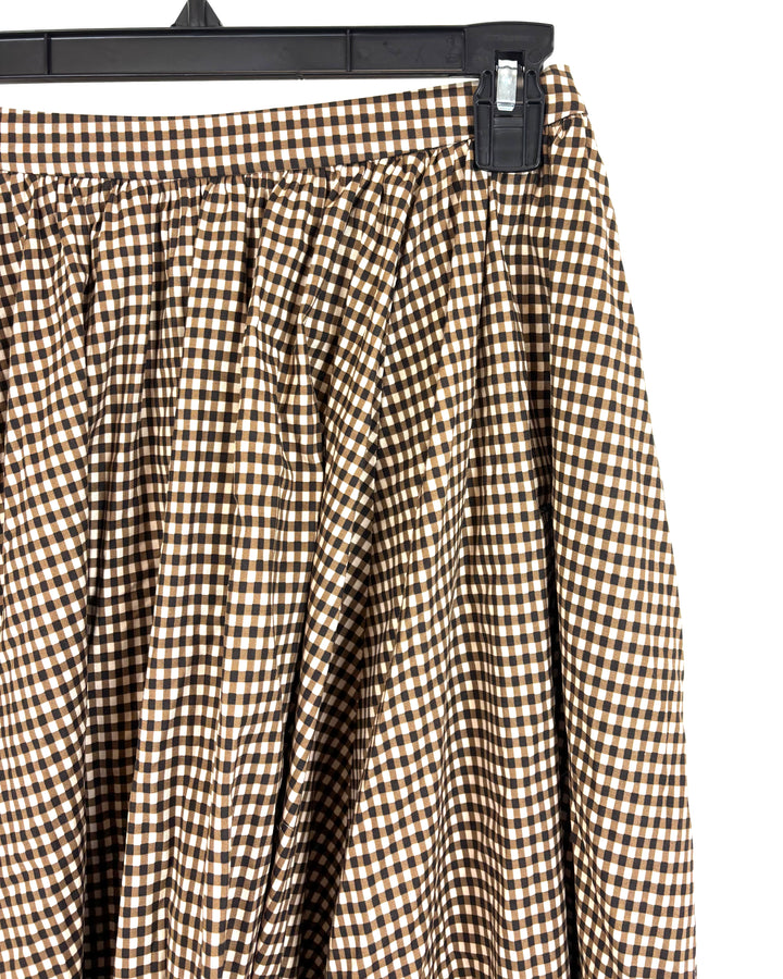 Reformation Brown Checker Skirt - Size 4