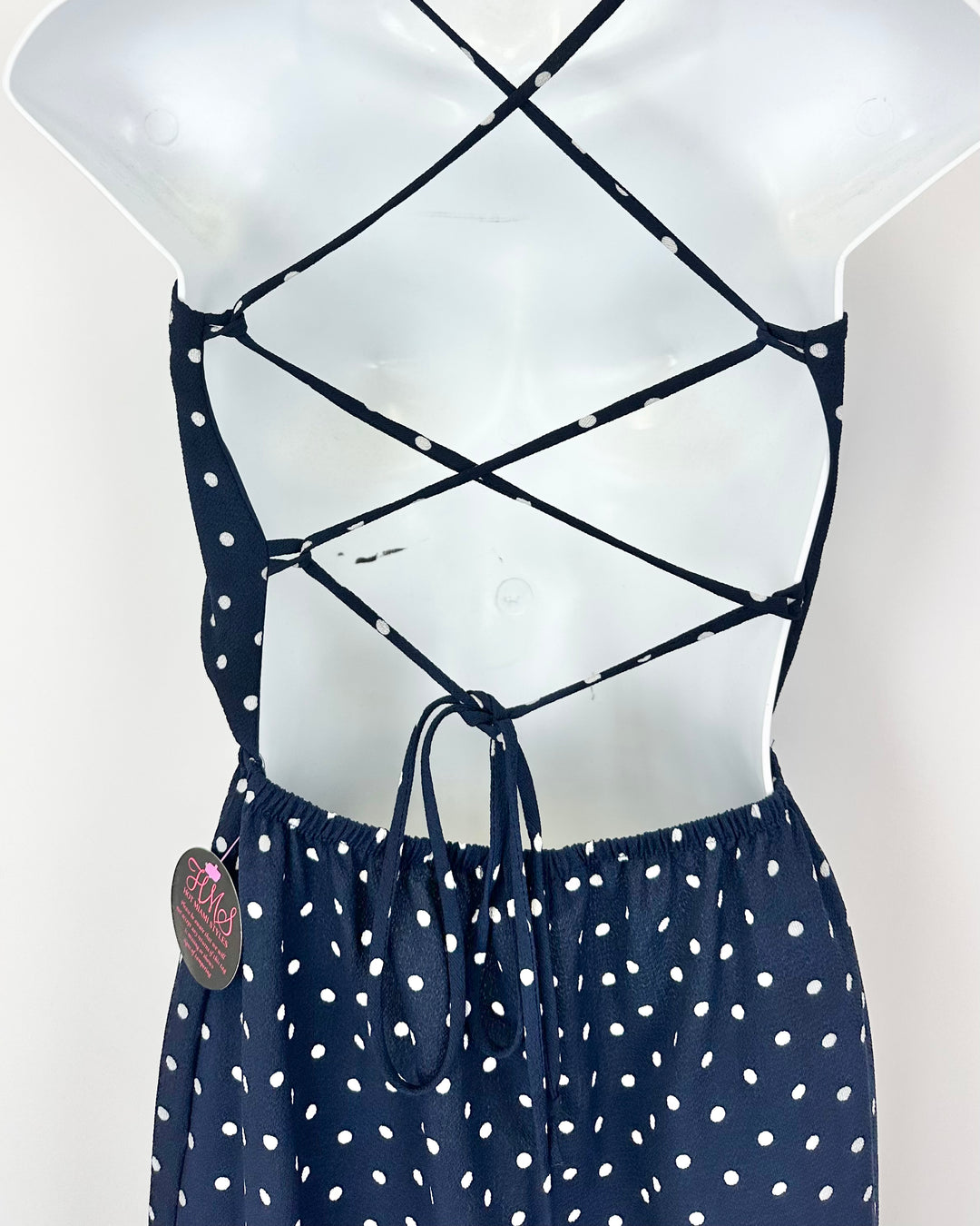 Navy Blue And White Jumpsuit - Small